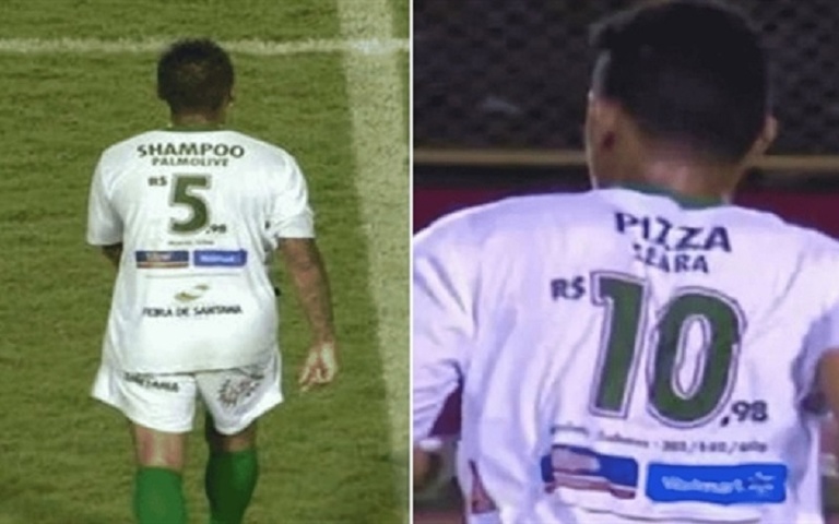 Dresovi fudbalera kao reklama za popuste u supermarketu